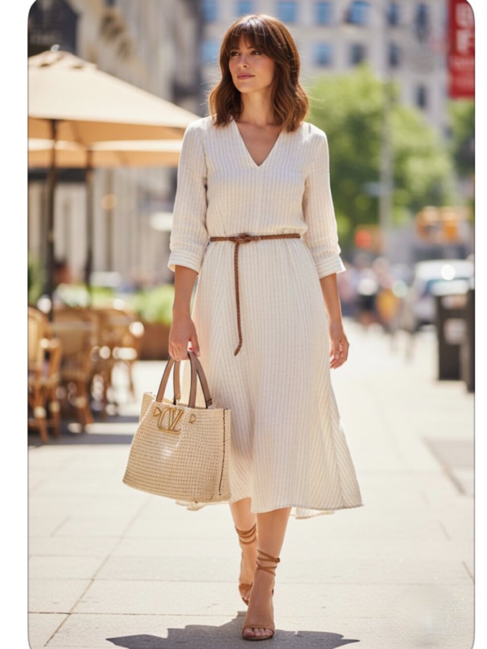 Valentino Garavani VLogo Small raffia tote bag - Picture 6 of 11